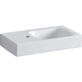 GEBERIT Umywalka ICON kompaktowa, B53cm, 13.5cm, T31cm, bez przelewu, z otworem na baterię po lewej stronie, z powierzchnią odkładczą po lewej stronie, KeraTect