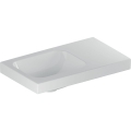 GEBERIT Umywalka ICON LIGHT kompaktowa z powierzchnią odkładczą 53 cm, bez otworu, bez przelewu, z półką z prawej