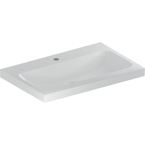 GEBERIT Umywalka ICON LIGHT stawiana na blat, 75 cm, z otworem na środku, bez przelewu,