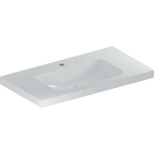 GEBERIT Umywalka ICON LIGHT z powierzchnią odkładczą 90 cm, z otworem na środku, bez przelewu,