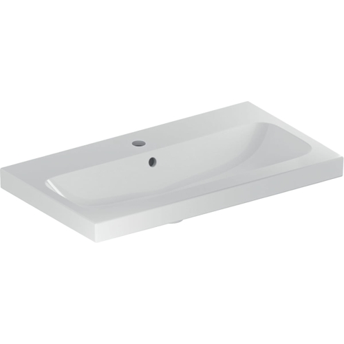 GEBERIT Umywalka ICON LIGHT, krótka 75 cm, z otworem na środku, z przelewem,
