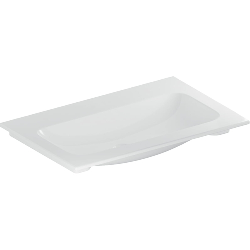 GEBERIT Umywalka ICON meblowa, B75cm, H13cm, T48cm, cienki rant, bez przelewu, bez otworu na baterię, KeraTect