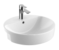 GEBERIT Umywalka VARIFORM częściowo wpuszczana w blat, okrągła, D50cm, H18.5cm, z przelewem, z otworem na baterię