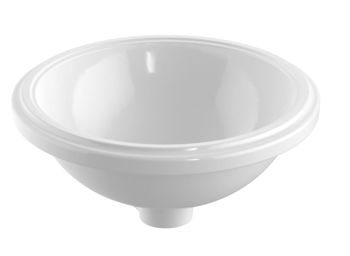 GEBERIT Umywalka VARIFORM podblatowa, okrągła, D33cm, H18cm, bez przelewu, bez otworu na baterię