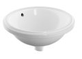 GEBERIT Umywalka VARIFORM podblatowa, okrągła, D33cm, H18cm, z przelewem, bez otworu na baterię, szkliwiony spód, KeraTect