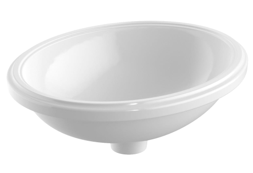 GEBERIT Umywalka VARIFORM podblatowa, owalna, B49.5cm, H18cm, T42cm, bez przelewu, bez otworu na baterię