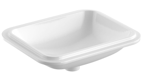 GEBERIT Umywalka VARIFORM podblatowa, prostokątna, B53cm, H17.8cm, T44cm, bez przelewu, bez otworu na baterię, KeraTect