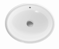GEBERIT Umywalka VARIFORM podblatowa, owalna, B56cm, H18cm, T46cm, z przelewem, bez otworu na baterię, szkliwiony spód