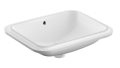 GEBERIT Umywalka VARIFORM podblatowa, prostokątna, B53cm, H17.8cm, T44cm, z przelewem, bez otworu na baterię, szkliwiony spód
