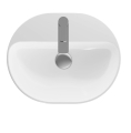 GEBERIT Umywalka VARIFORM stawiana na blat, eliptyczna, B50cm, H15.8cm, T40cm, z przelewem, z otworem na baterię