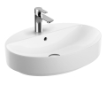GEBERIT Umywalka VARIFORM stawiana na blat, owalna, B60cm, H15.8cm, T45cm, z przelewem, z otworem na baterię, KeraTect