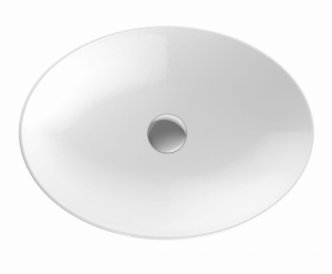 GEBERIT Umywalka VARIFORM stawiana na blat, owalna, B55cm, H15.8cm, T40cm, bez przelewu, bez otworu na baterię