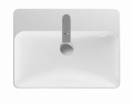 GEBERIT Umywalka VARIFORM stawiana na blat, prostokątna, B60cm, H15.8cm, T45cm, z przelewem, z otworem na baterię, KeraTect