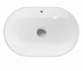 GEBERIT Umywalka VARIFORM wpuszczana w blat, eliptyczna, B60cm, H17.8cm, T40cm, z przelewem, bez otworu na baterię, szkliwiony spód