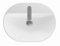 GEBERIT Umywalka VARIFORM wpuszczana w blat, eliptyczna, B60cm, H17.8cm, T45cm, z przelewem, z otworem na baterię, szkliwiony spód, KeraTect
