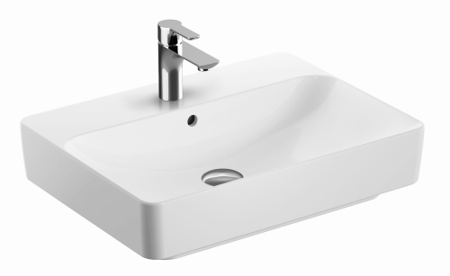 GEBERIT Umywalka VARIFORM stawiana na blat, prostokątna, B60cm, H15.8cm, T45cm, z przelewem, z otworem na baterię