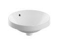 GEBERIT Umywalka VARIFORM wpuszczana w blat, okrągła, D40cm, H17.8cm, z przelewem, bez otworu na baterię, szkliwiony spód
