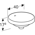 GEBERIT Umywalka VARIFORM wpuszczana w blat, okrągła, D40cm, H17.8cm, z przelewem, bez otworu na baterię, szkliwiony spód