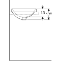 GEBERIT Umywalka VARIFORM wpuszczana w blat, okrągła, D40cm, H17.8cm, z przelewem, bez otworu na baterię, szkliwiony spód