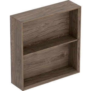 GEBERIT Regał ICON kwadratowy 45 cm x 46,7 cm x 13,2 cm Orzech włoski hickory / Melamina, struktura drewna