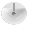 GEBERIT Umywalka VARIFORM wpuszczana w blat, owalna, B50cm, H17.8cm, T45cm, bez przelewu, z otworem na baterię, szkliwiony spód