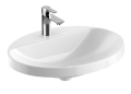 GEBERIT Umywalka VARIFORM wpuszczana w blat, owalna, B60cm, H17.8cm, T48cm, bez przelewu, z otworem na baterię, szkliwiony spód, KeraTect