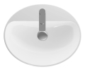 GEBERIT Umywalka VARIFORM wpuszczana w blat, owalna, B55cm, H17.8cm, T45cm, z przelewem, z otworem na baterię, szkliwiony spód