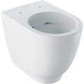 GEBERIT Stojąca miska ACANTO WC, lejowa, B35cm, H42.5cm, T51cm, podwyższona, przylegająca do ściany, odpływ poziomy lub pionowy, ukryte mocowania, Rimfree, KeraTect
