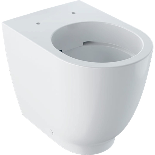 GEBERIT Stojąca miska ACANTO WC, lejowa, B35cm, H42.5cm, T51cm, podwyższona, przylegająca do ściany, odpływ poziomy lub pionowy, ukryte mocowania, Rimfree, KeraTect