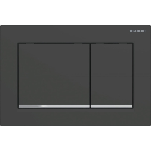 GEBERIT Przycisk uruchamiający Omega30przedni/górny, czarny mat-chrom-czarny mat, easy-to-clean