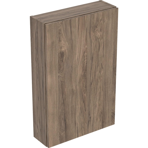 GEBERIT Szafka górna ICON prostokątna, z jednymi drzwiami 45 cm x 70 cm x 15 cm, Orzech włoski hickory / Melamina, struktura drewna