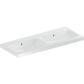GEBERIT Umywalka ICON LIGHT  podwójna, B120cm, H15.5cm, T48cm, z dwoma przelewami, bez otworu na baterię, KeraTect