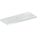 GEBERIT Umywalka ICON LIGHT , B120cm, H16cm, T48cm, z przelewem, z dwoma otworami na baterię, KeraTect