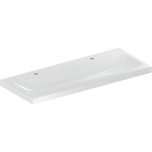 GEBERIT Umywalka ICON LIGHT , B120cm, H16cm, T48cm, bez przelewu, z dwoma otworami na baterię, KeraTect