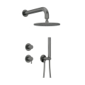 DEANTE SILIA zestaw natryskowy z baterią i deszczownicą, titanium