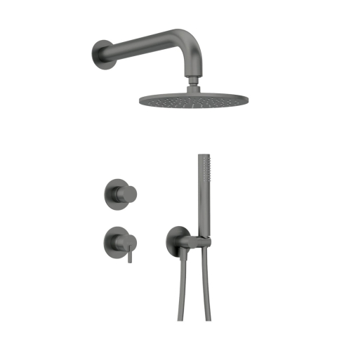 DEANTE SILIA zestaw natryskowy z baterią i deszczownicą, titanium