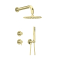 DEANTE SILIA zestaw natryskowy z baterią i deszczownicą, złoto szczotkowane