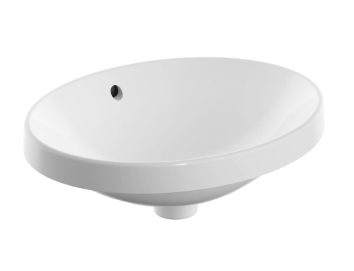 GEBERIT Umywalka VARIFORM wpuszczana w blat, owalna, B50cm, H17.8cm, T40cm, z przelewem, bez otworu na baterię