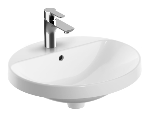 GEBERIT Umywalka VARIFORM wpuszczana w blat, owalna, B50cm, H17.8cm, T45cm, z przelewem, z otworem na baterię