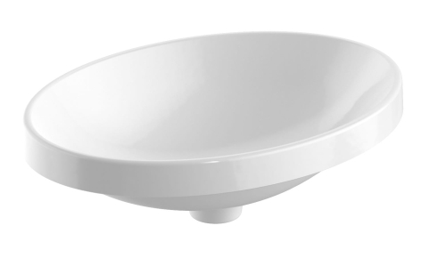 GEBERIT Umywalka VARIFORM wpuszczana w blat, owalna, B55cm, H17.8cm, T40cm, bez przelewu, bez otworu na baterię, KeraTect