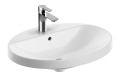 GEBERIT Umywalka VARIFORM wpuszczana w blat, owalna, B60cm, H17.8cm, T48cm, z przelewem, z otworem na baterię, KeraTect