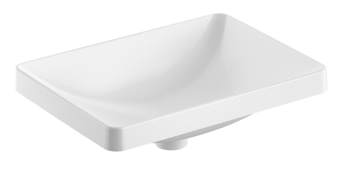 GEBERIT Umywalka VARIFORM wpuszczana w blat, prostokątna, B55cm, H17.8cm, T40cm, bez przelewu, bez otworu na baterię, szkliwiony spód, KeraTect
