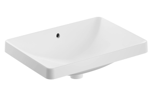 GEBERIT Umywalka VARIFORM wpuszczana w blat, prostokątna, B55cm, H17.8cm, T40cm, z przelewem, bez otworu na baterię, szkliwiony spód, KeraTect