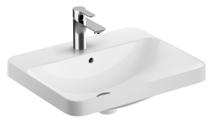 GEBERIT Umywalka VARIFORM wpuszczana w blat, prostokątna, B55cm, H17.8cm, T45cm, z przelewem, z otworem na baterię