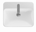 GEBERIT Umywalka VARIFORM wpuszczana w blat, prostokątna, B55cm, H17.8cm, T45cm, z przelewem, z otworem na baterię, szkliwiony spód
