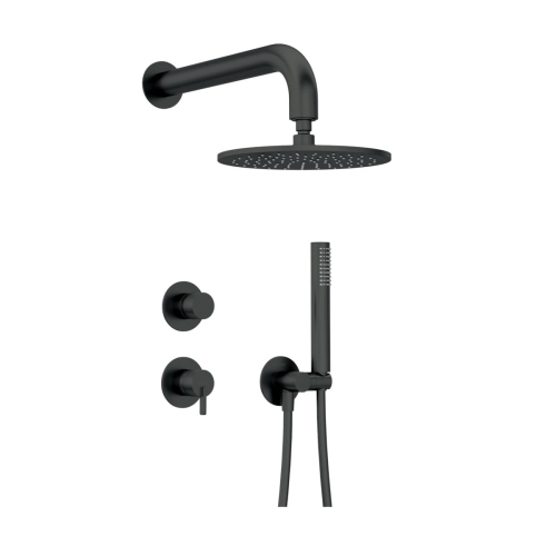 DEANTE SILIA zestaw natryskowy z baterią i deszczownicą, nero