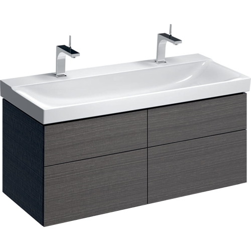 GEBERIT Szafka XENO2 pod umywalkę 120 cm, 4 szuflady, szary mat płótno