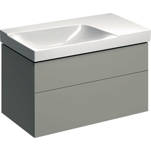 GEBERIT Szafka XENO2 pod umywalkę 90 cm lewa, 2 szuflady,ciepły szary mat