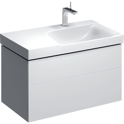 GEBERIT Szafka XENO2 pod umywalkę 90 cm prawa, 2 szuflady, biały połysk