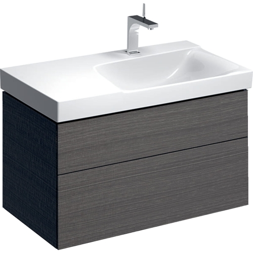 GEBERIT Szafka XENO2 pod umywalkę 90 cm prawa, 2 szuflady, szary mat płótno
